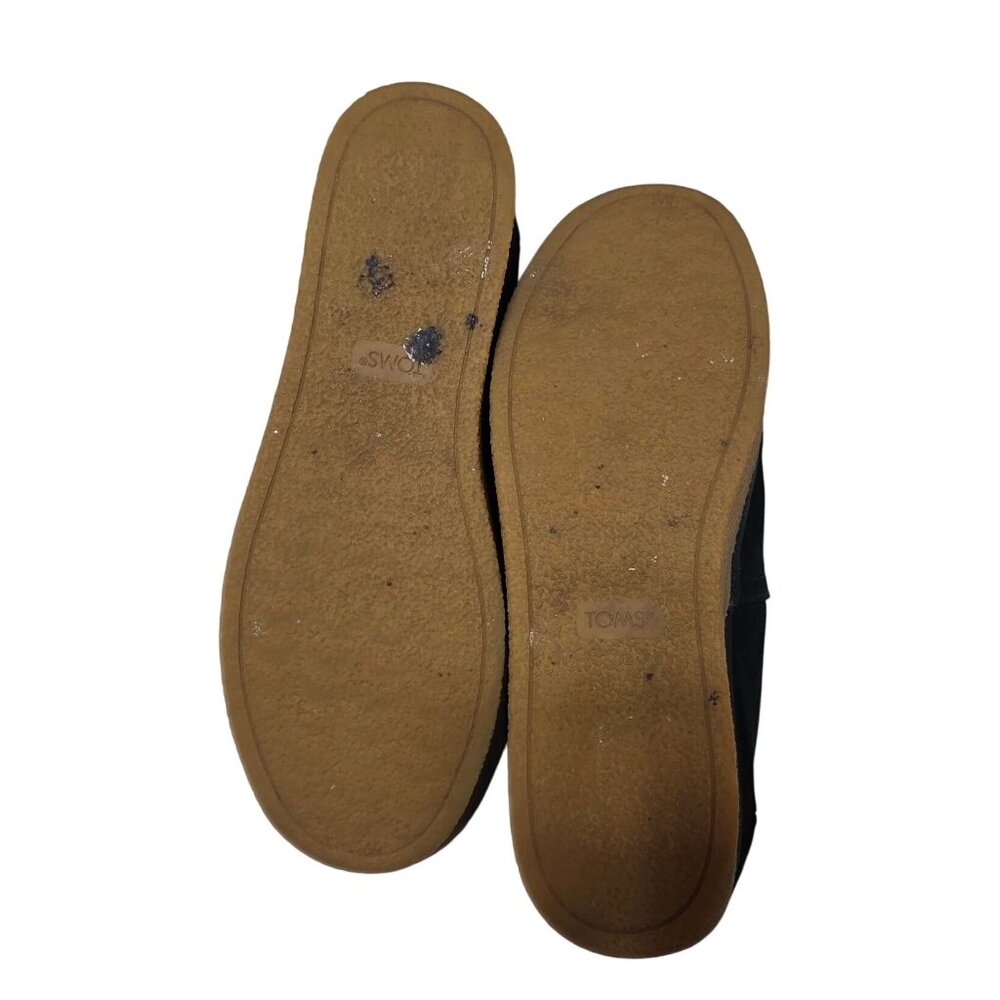 TOMS Women's Black Suede Slip-On Shoes With Gum Sole (SKU#3096) - Picture 9 of 12